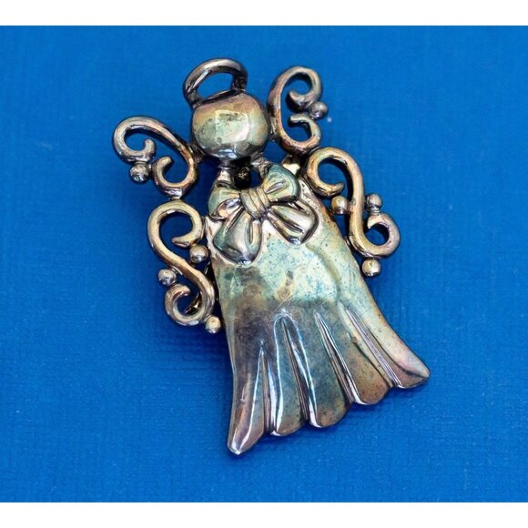 Vintage Angel Silhouette Angelic Celtic Church Abstract Brooch - D2 - Picture 1 of 2